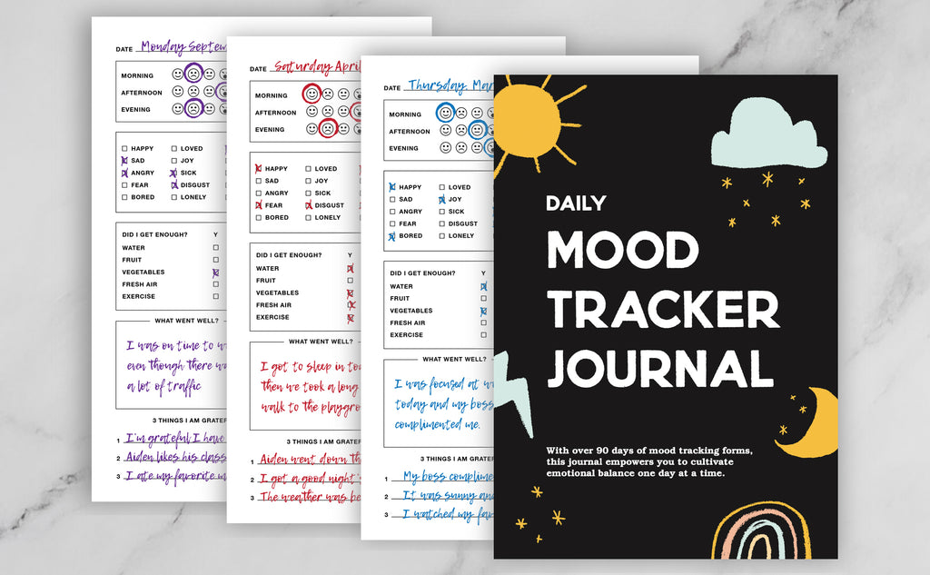 Daily Mood Tracker Journal - Spiral Bound - 90-Day Logbook of Mood Tracking Forms